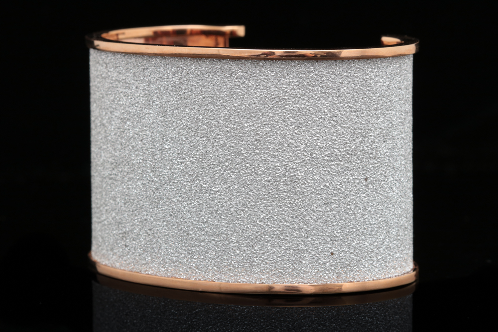 Rebecca Rose Gold Wash Bronze and Crystal Cuff Bracelet