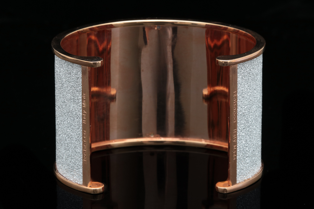 Rebecca Rose Gold Wash Bronze and Crystal Cuff Bracelet