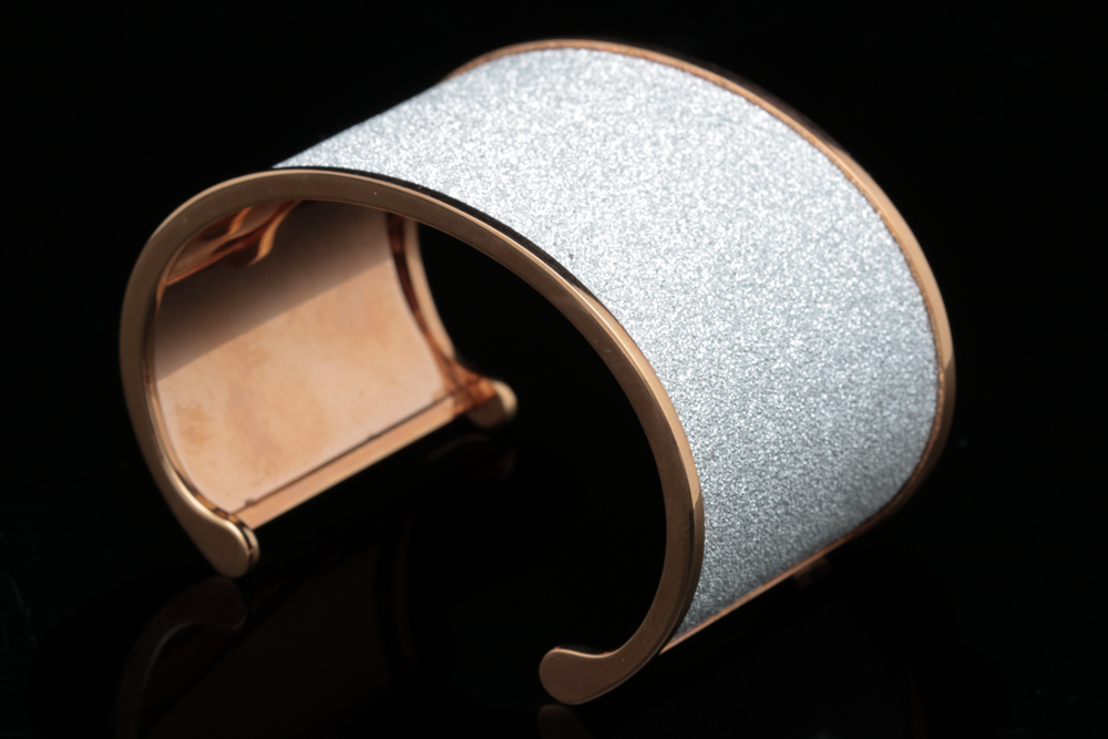 Rebecca Rose Gold Wash Bronze and Crystal Cuff Bracelet