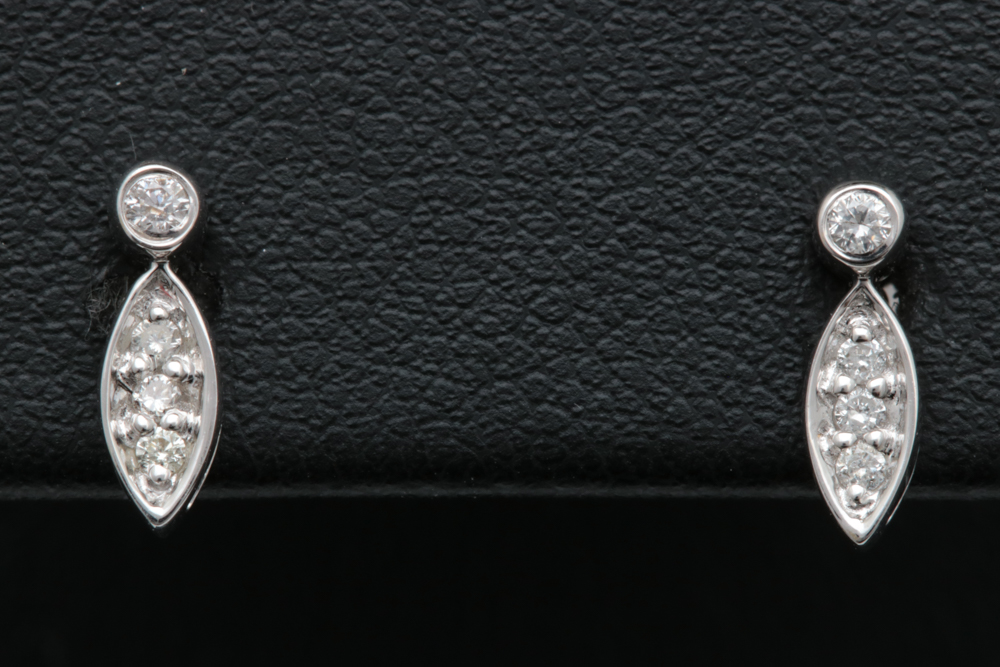 18K White Gold and Diamond Earrings