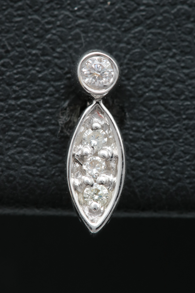18K White Gold and Diamond Earrings