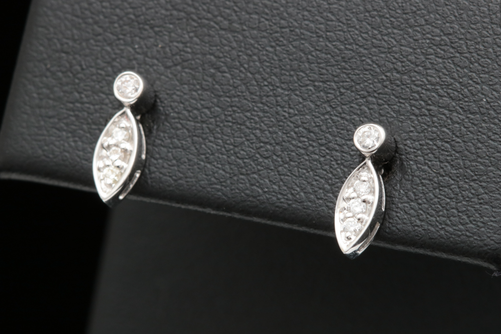 18K White Gold and Diamond Earrings