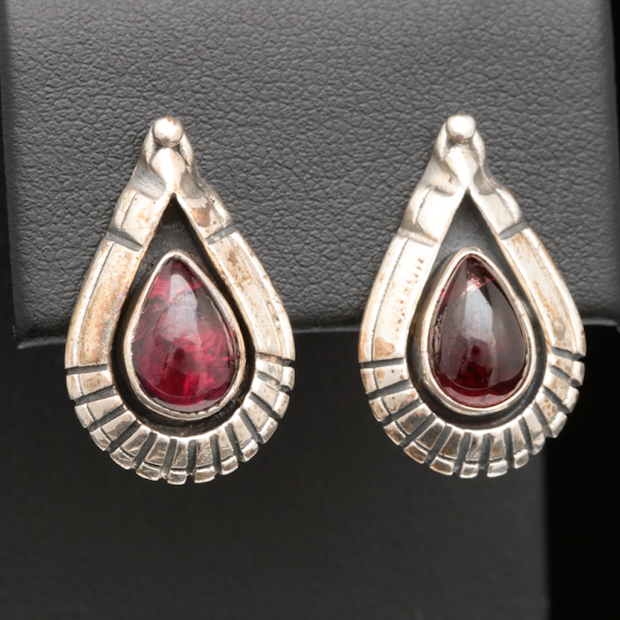 Sterling Silver and Rhodolite Garnet Earrings