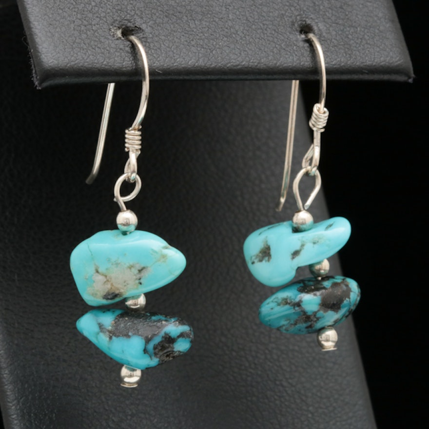 Sterling Silver and Turquoise Dangle Earrings