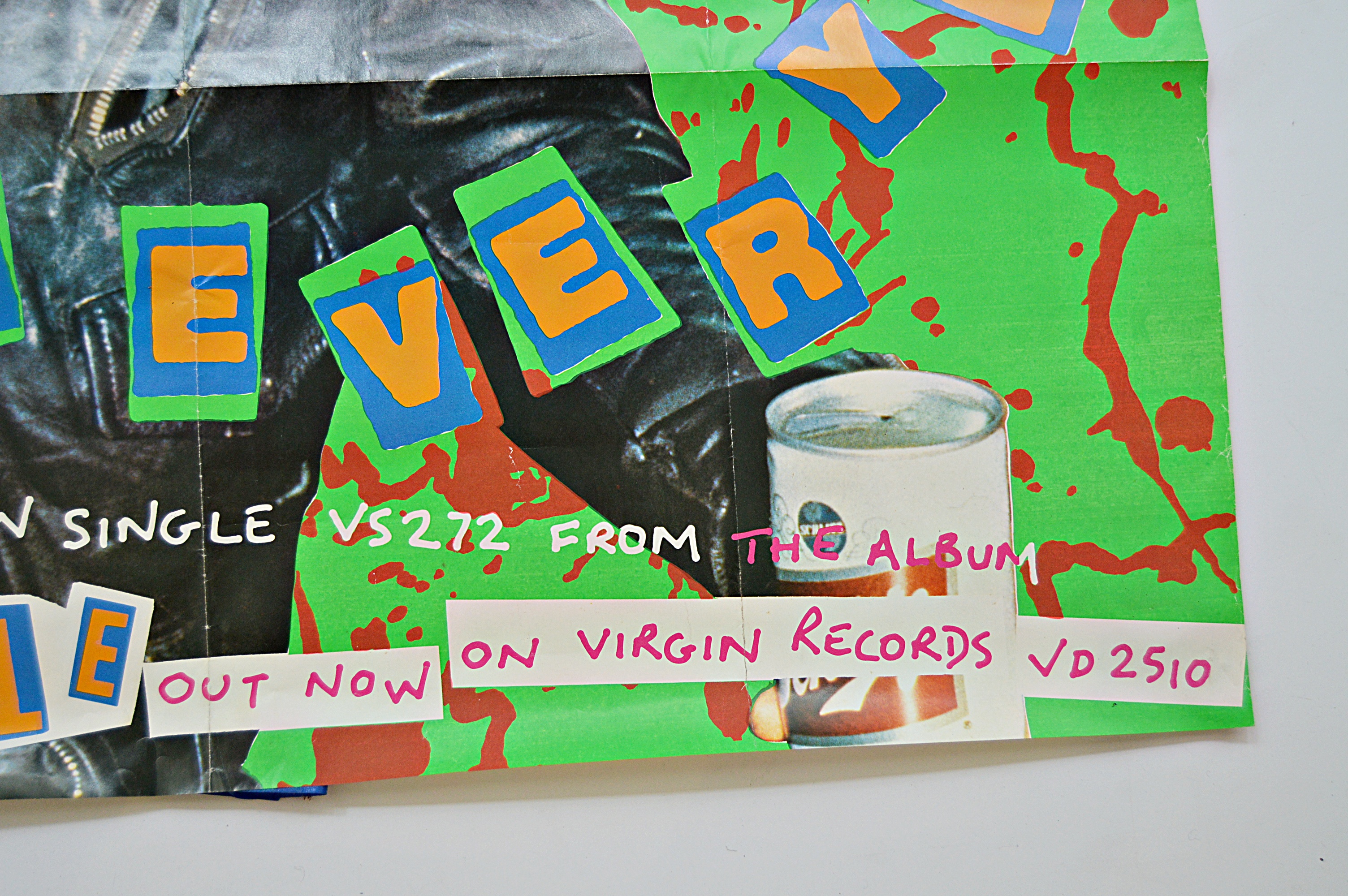 Original Jamie Reid-Designed 1970s Sex Pistols "Vicious Burgers" Poster