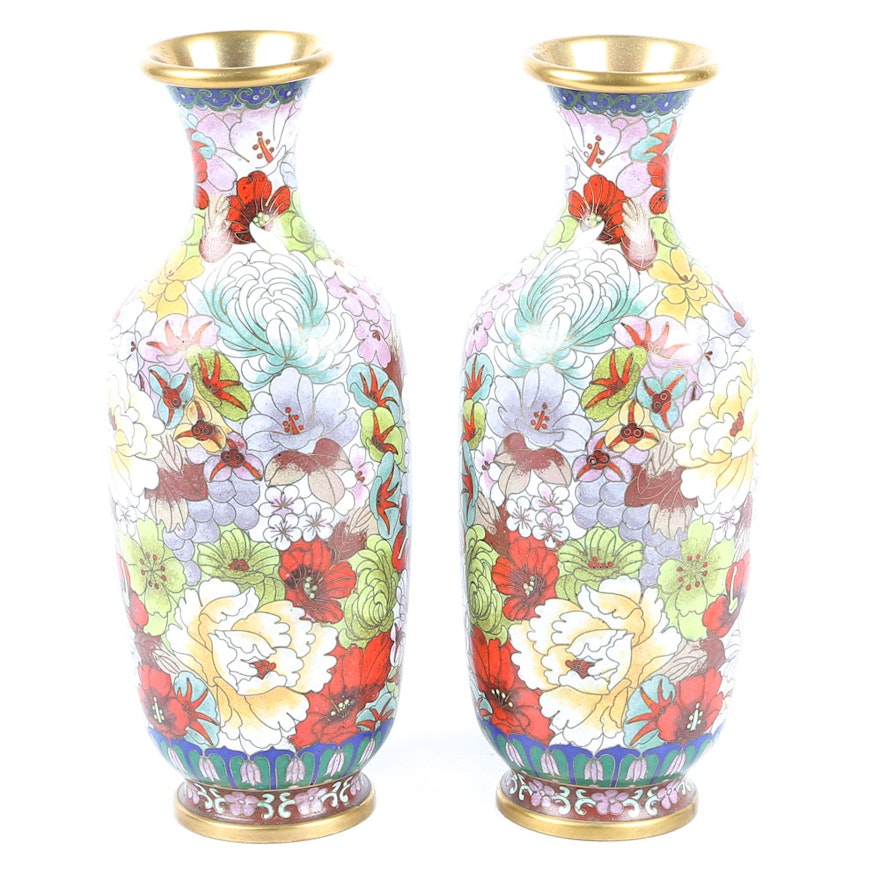 Chinese Jingfa Cloisonné Vases