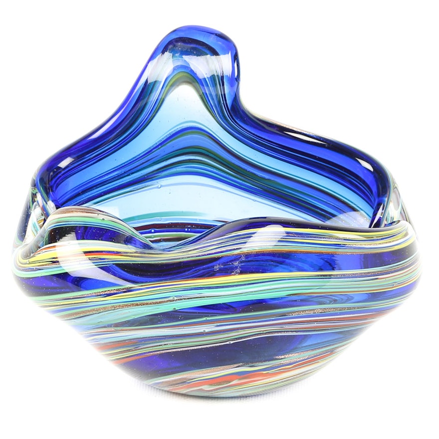 Blown Ribbon Glass Bowl