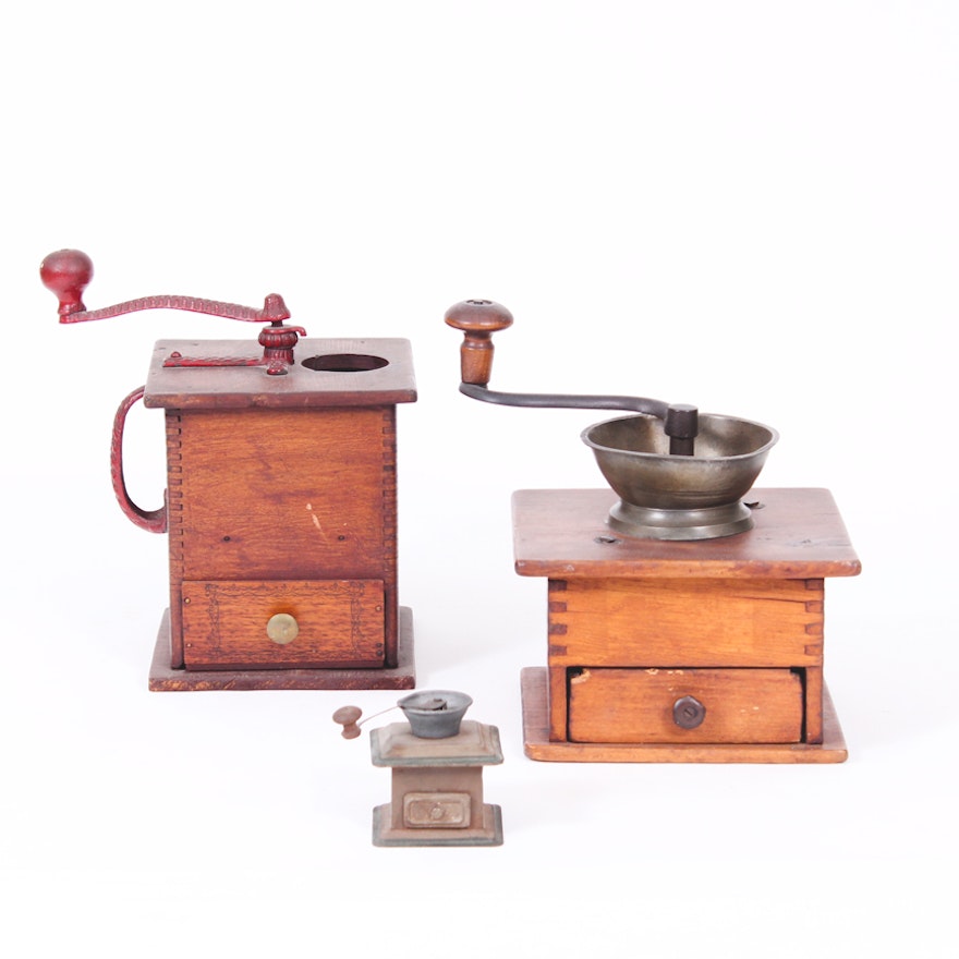 Grouping of Antique and Vintage Coffee Grinders