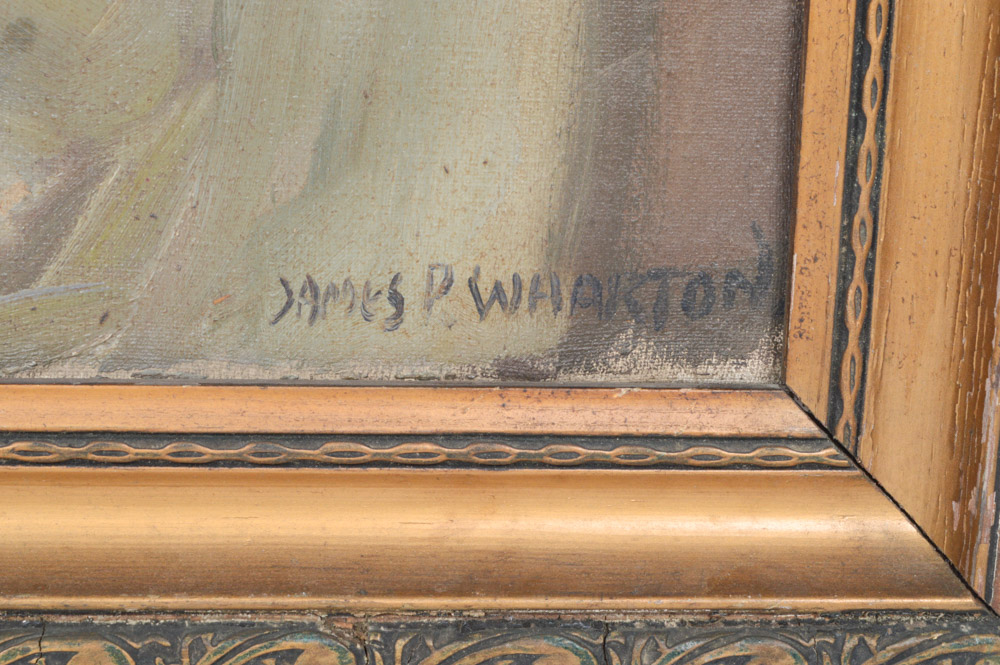 James P. Wharton Oil on Canvas Portrait Painting