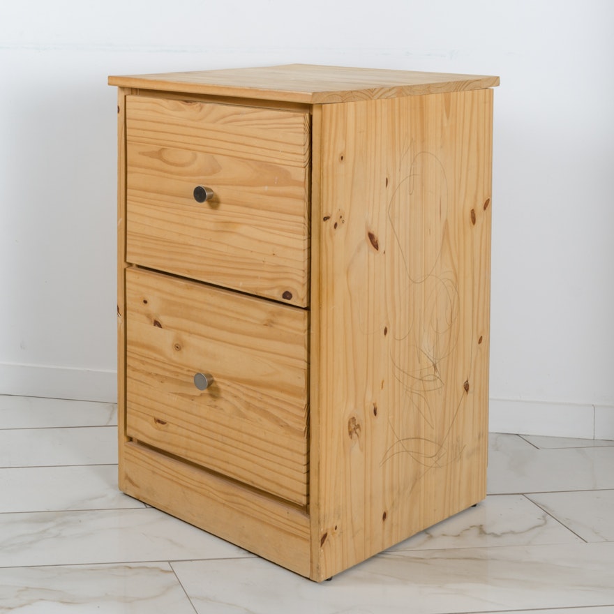 Pine Two Drawer File Cabinet