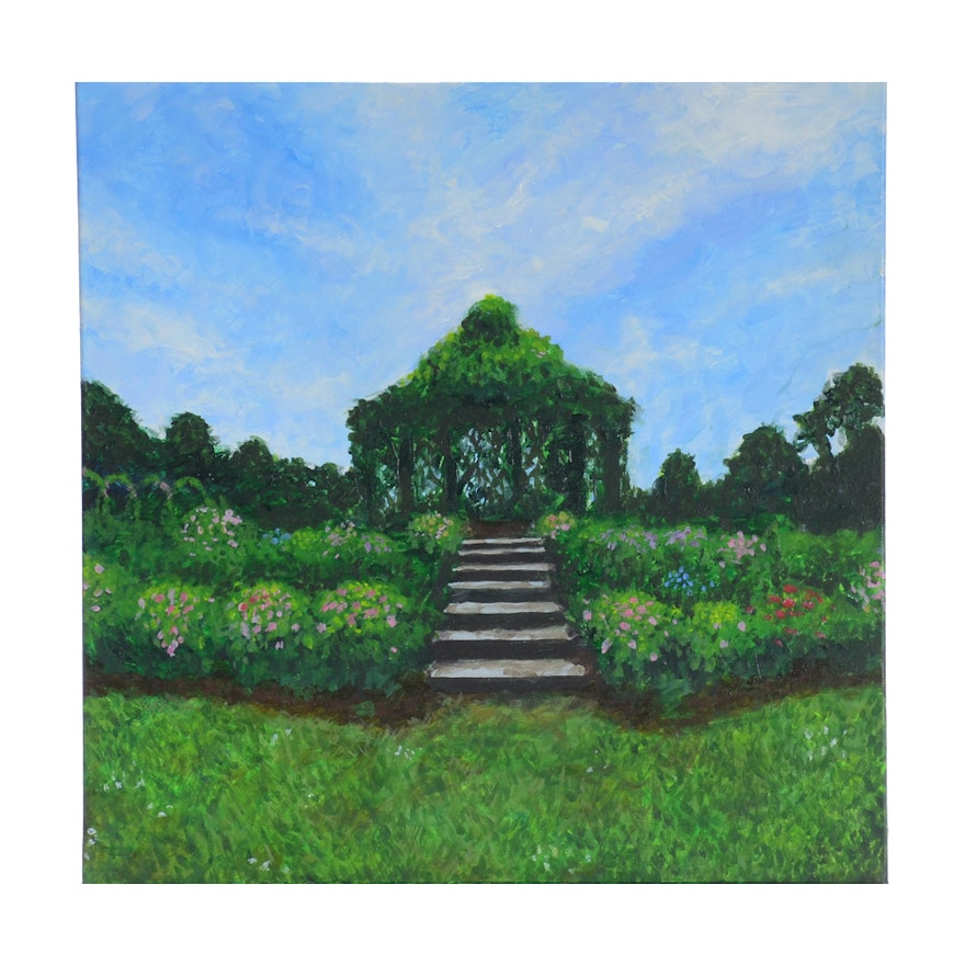 Micaela Brown Original Acrylic Painting "Elizabeth Garden"