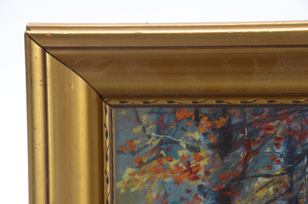 Fred Pearce Original Gouache Painting on Paper "Autumn Beech Trees"