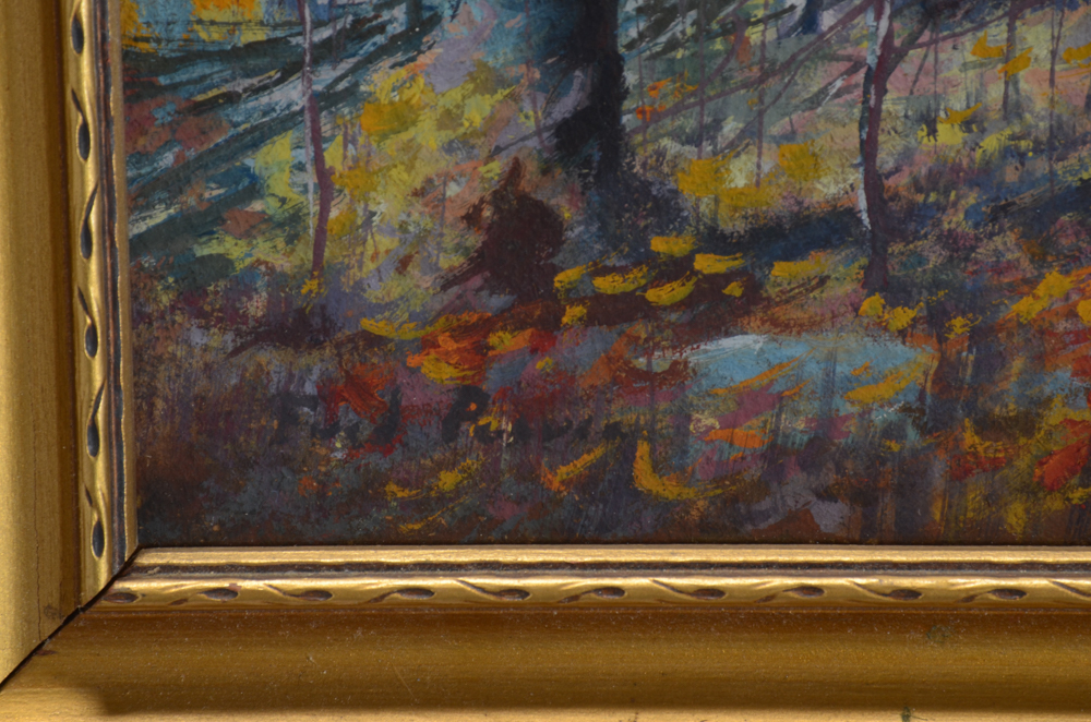 Fred Pearce Original Gouache Painting on Paper "Autumn Beech Trees"