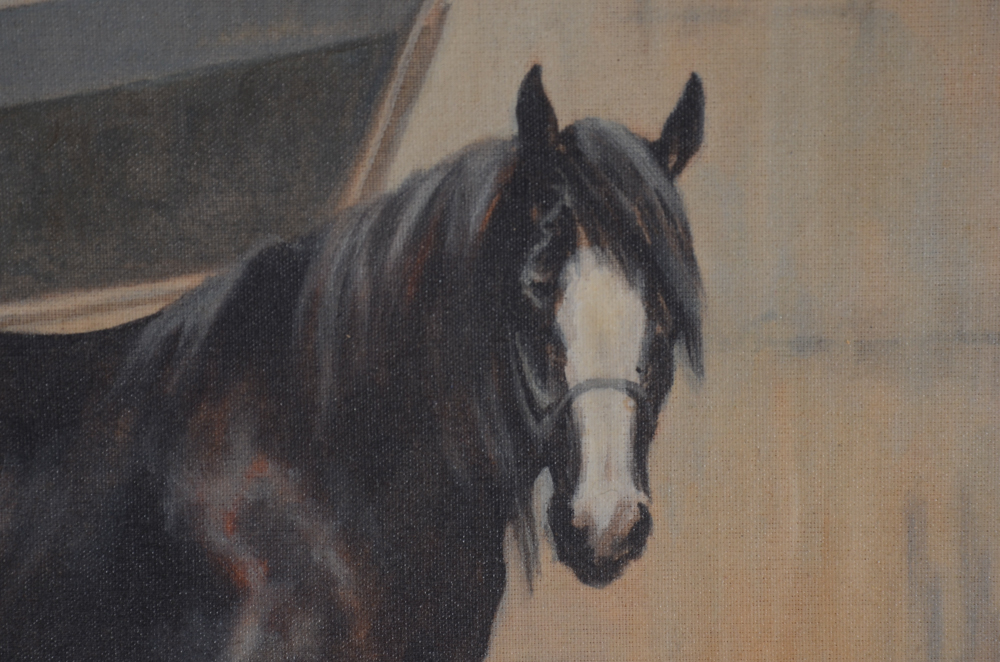 Phyllis Fullerton Original Oil Painting of a Horse and Foal