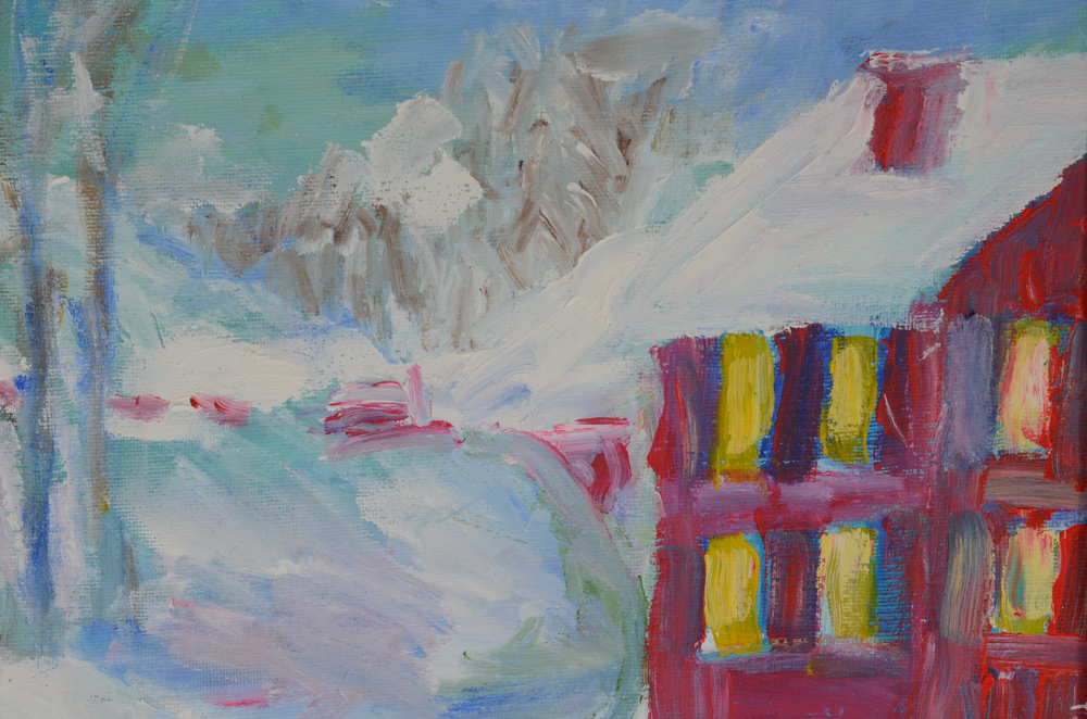 Will Becker Acrylic Painting on Canvas "Winter Pond"