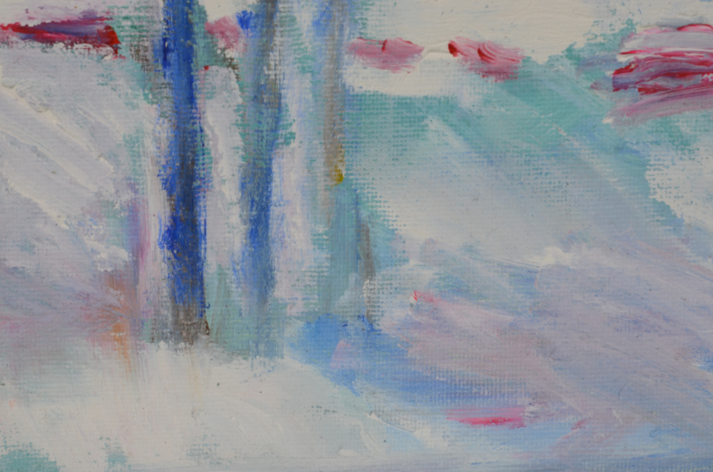 Will Becker Acrylic Painting on Canvas "Winter Pond"