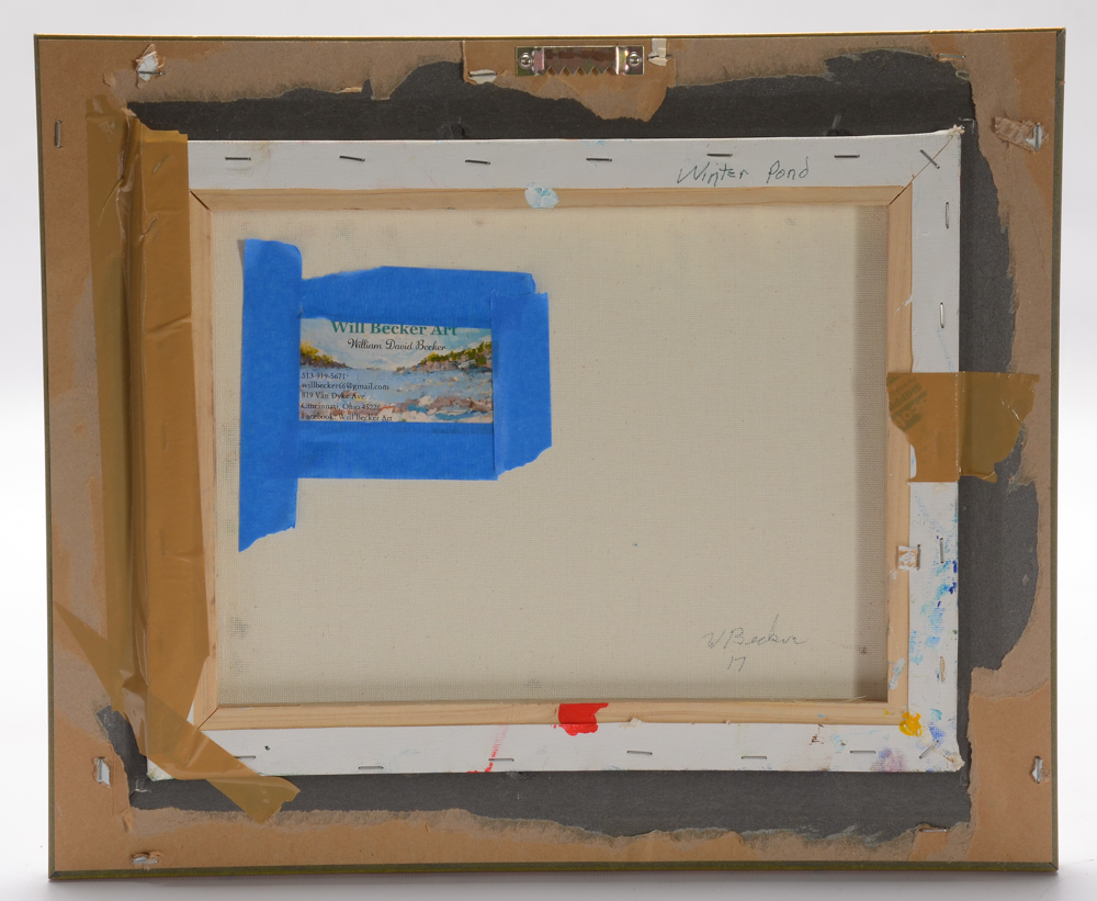 Will Becker Acrylic Painting on Canvas "Winter Pond"