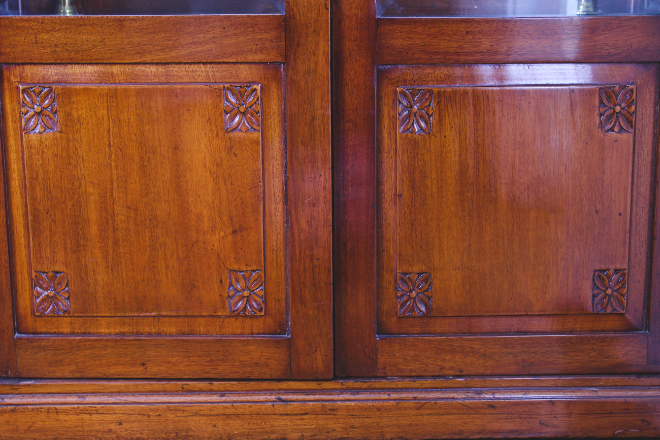 Antique Cherry Wood Curio Cabinet