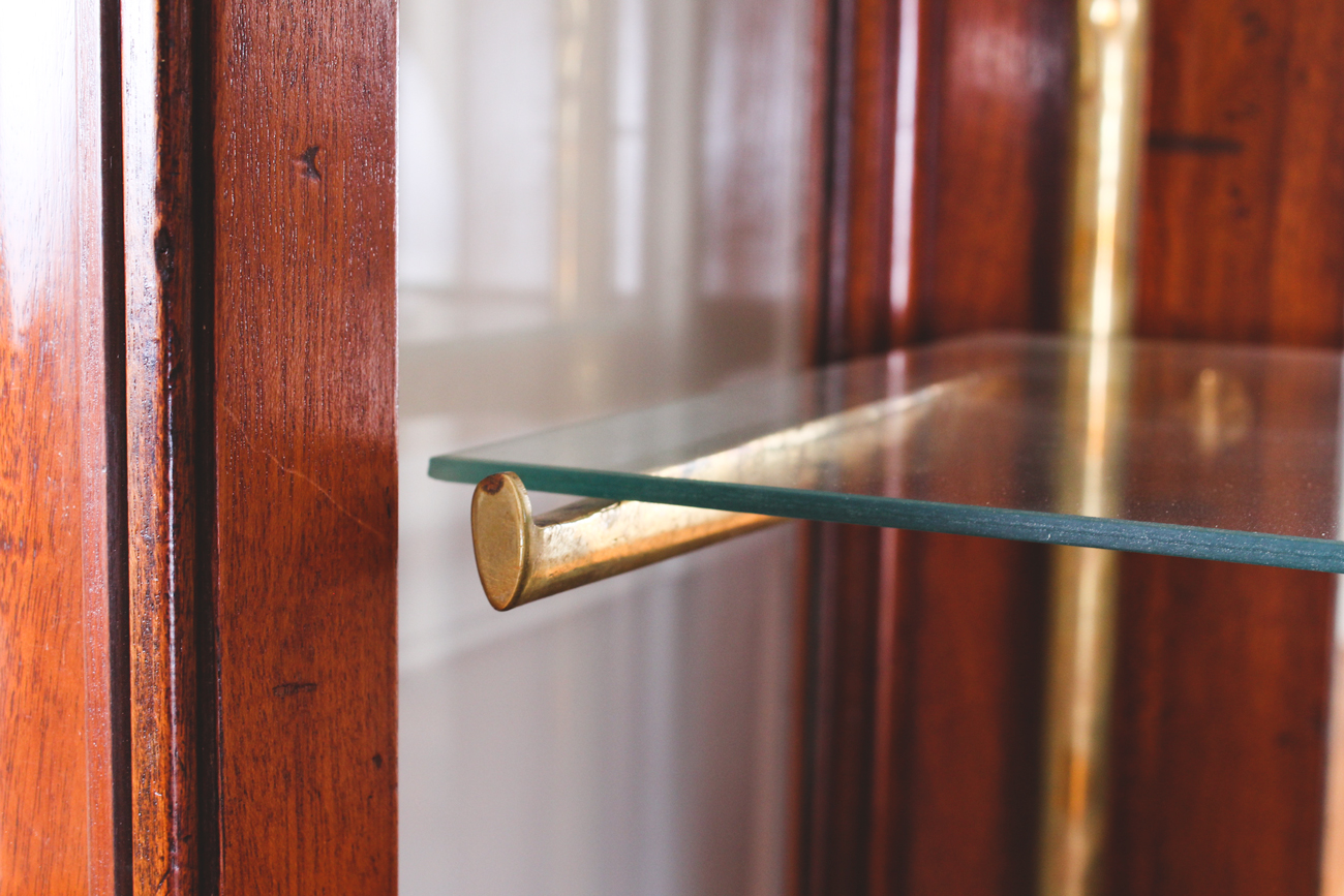 Antique Cherry Wood Curio Cabinet