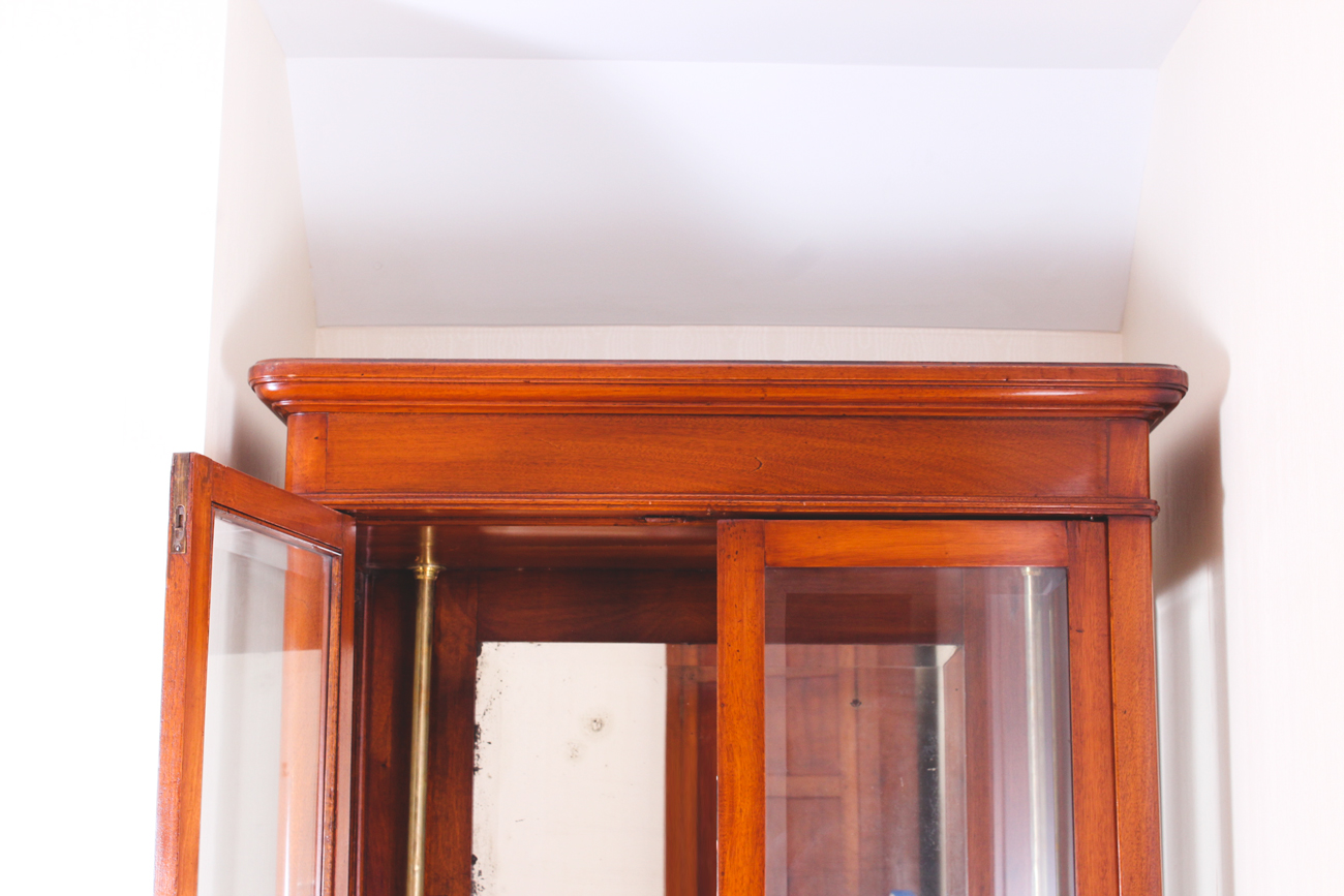 Antique Cherry Wood Curio Cabinet