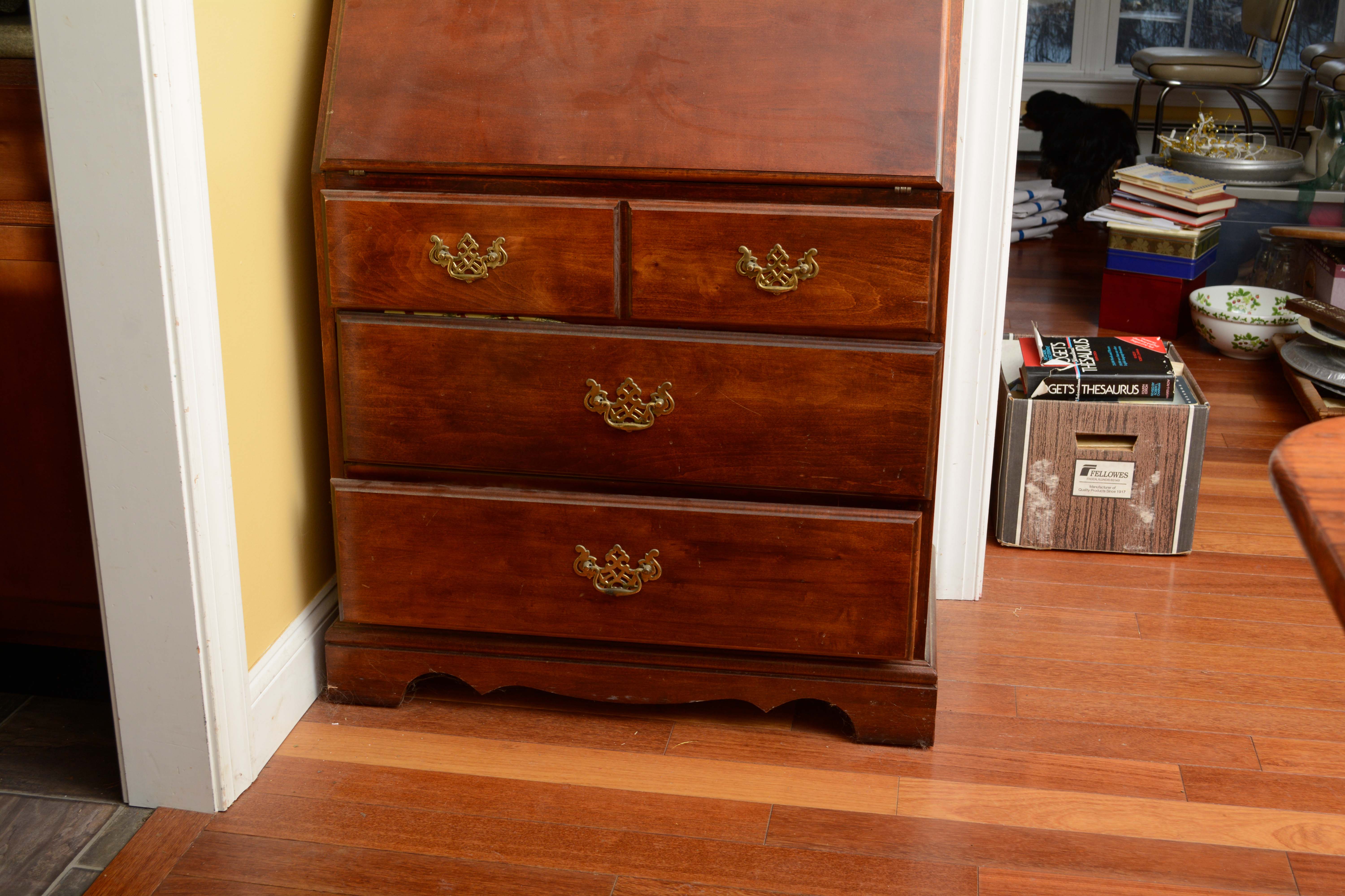 Vintage Colonial Style Maple Hutch with Secretary