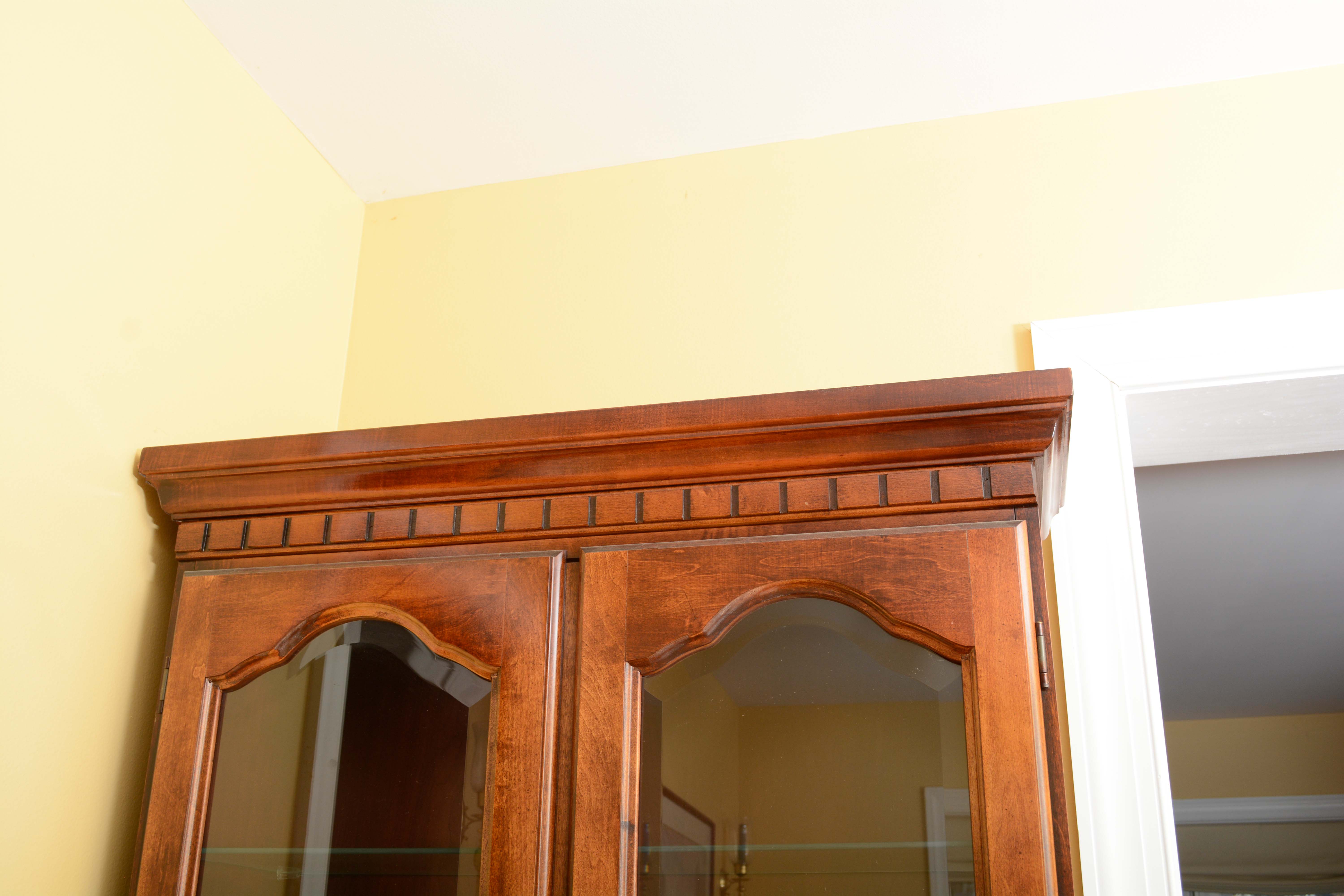 Vintage Colonial Style Maple Hutch with Secretary