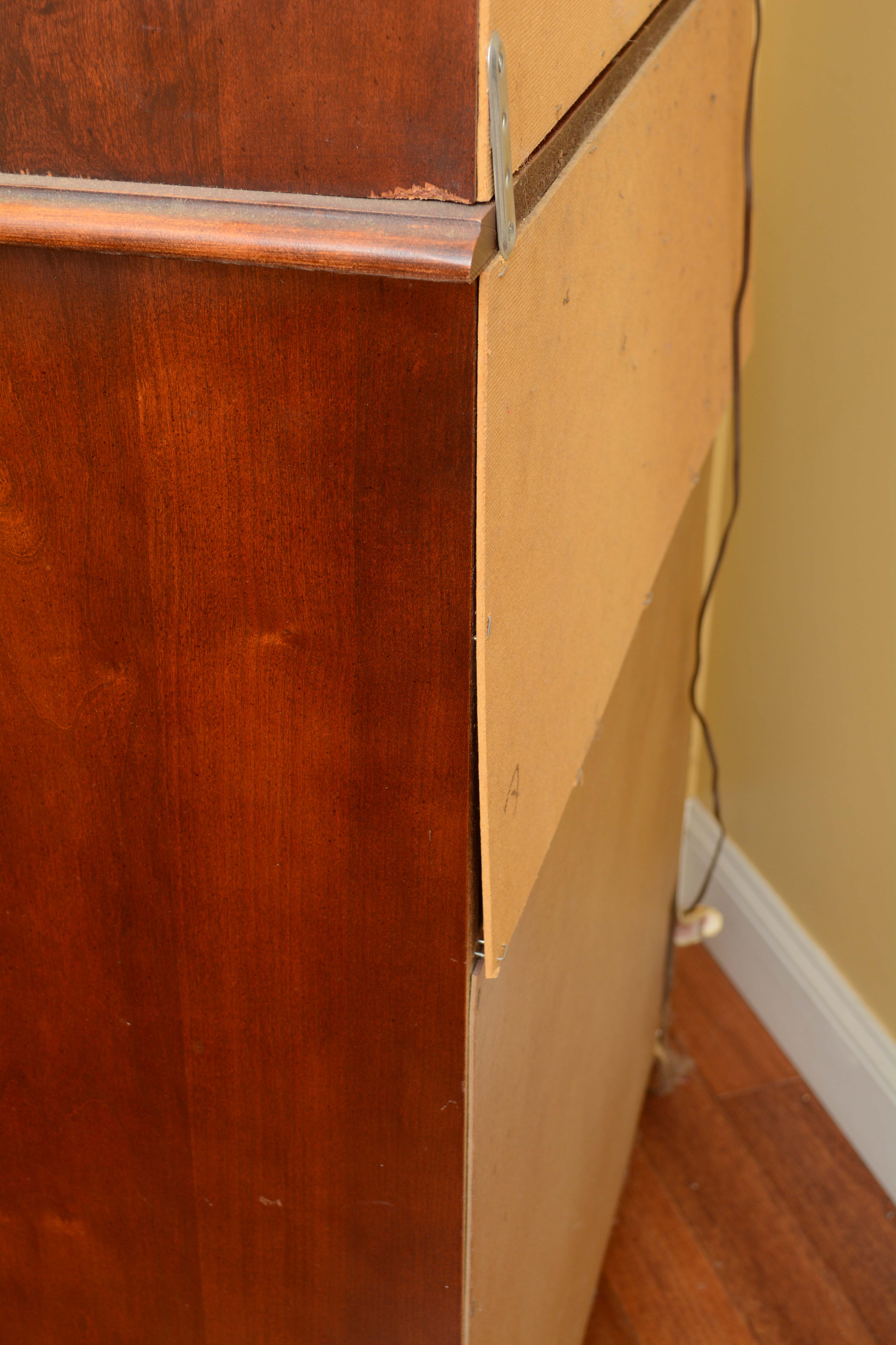 Vintage Colonial Style Maple Hutch with Secretary