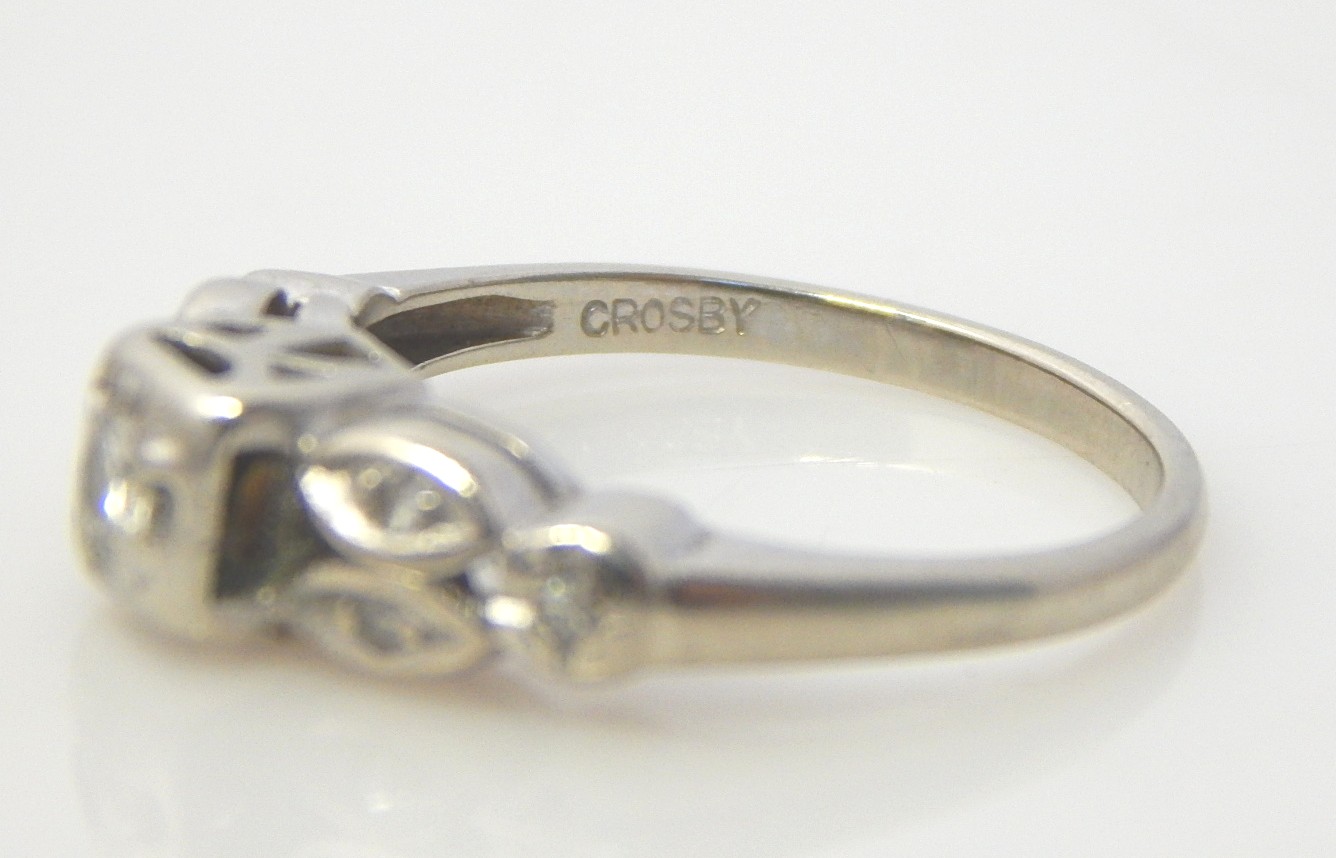 14K White Gold Vintage Diamond Ring