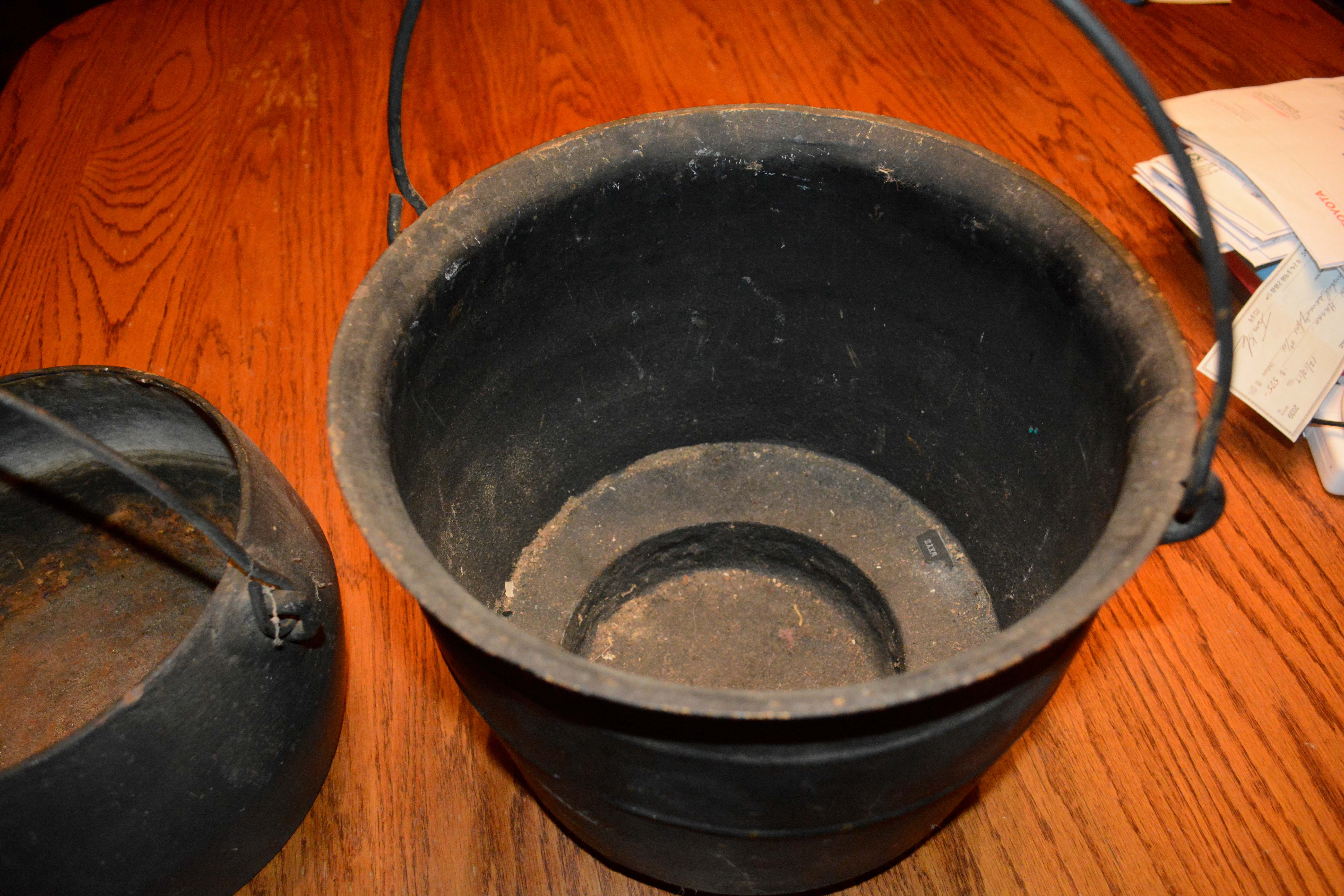 Pairing of Antique Cast Iron Cauldrons
