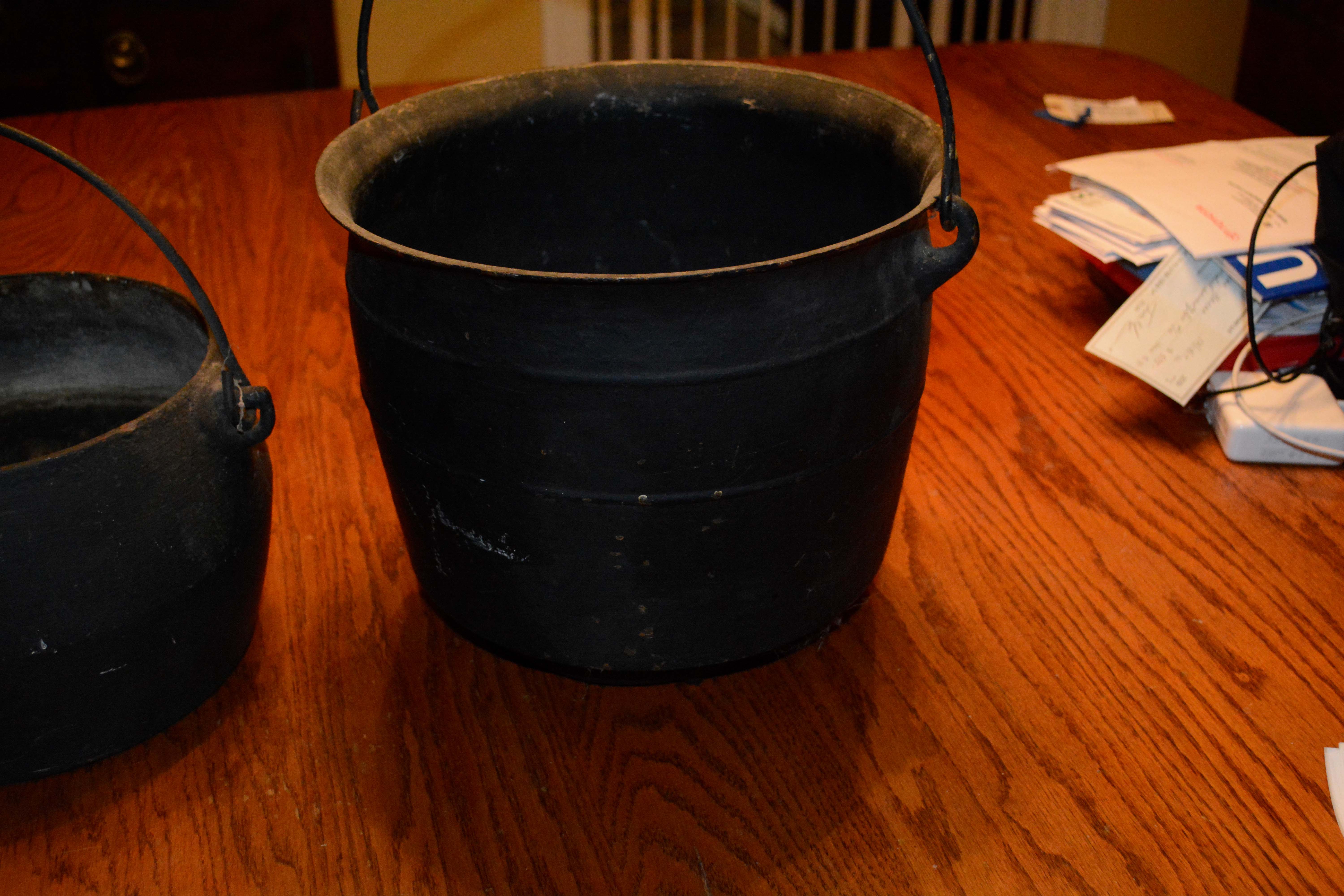 Pairing of Antique Cast Iron Cauldrons