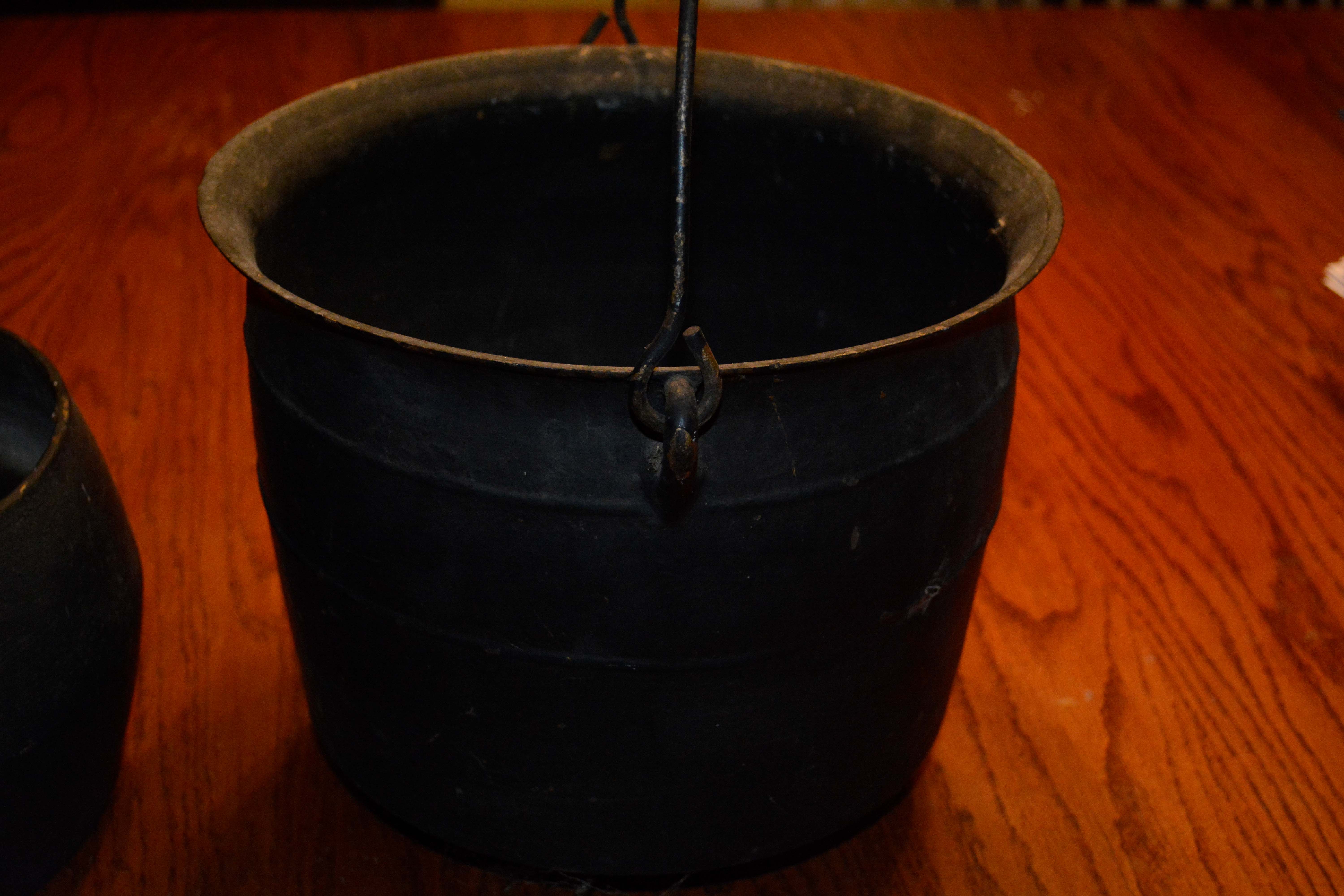 Pairing of Antique Cast Iron Cauldrons