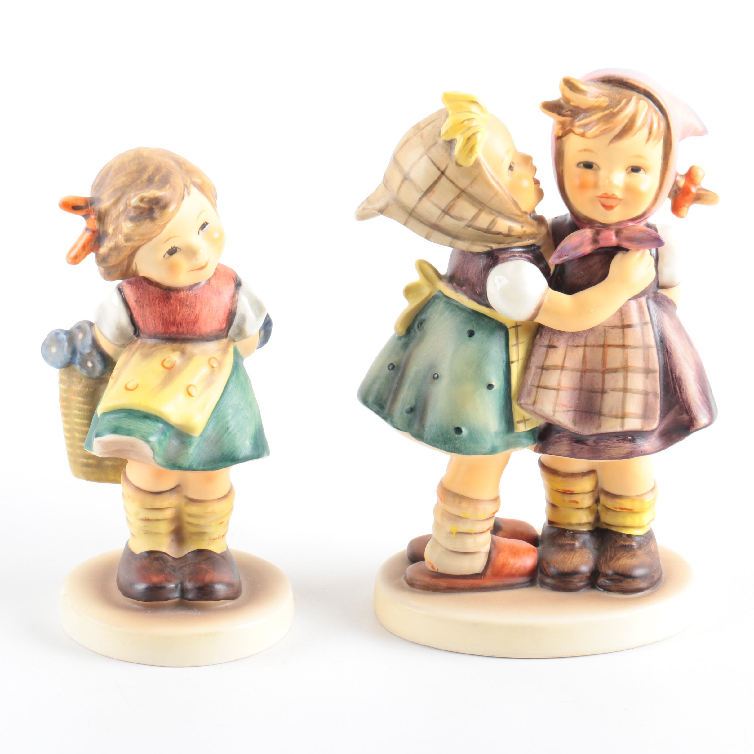 M.I. Hummel Figurines "Telling Her Secret" and Bashful"