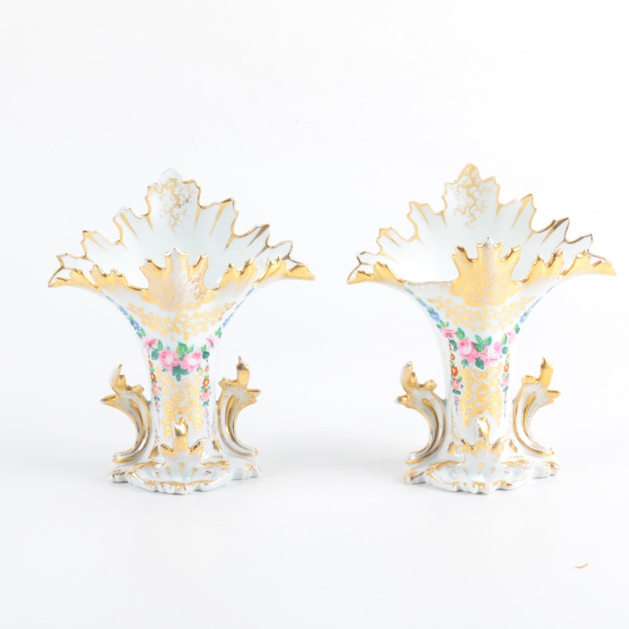 Old Paris Mantel Vases