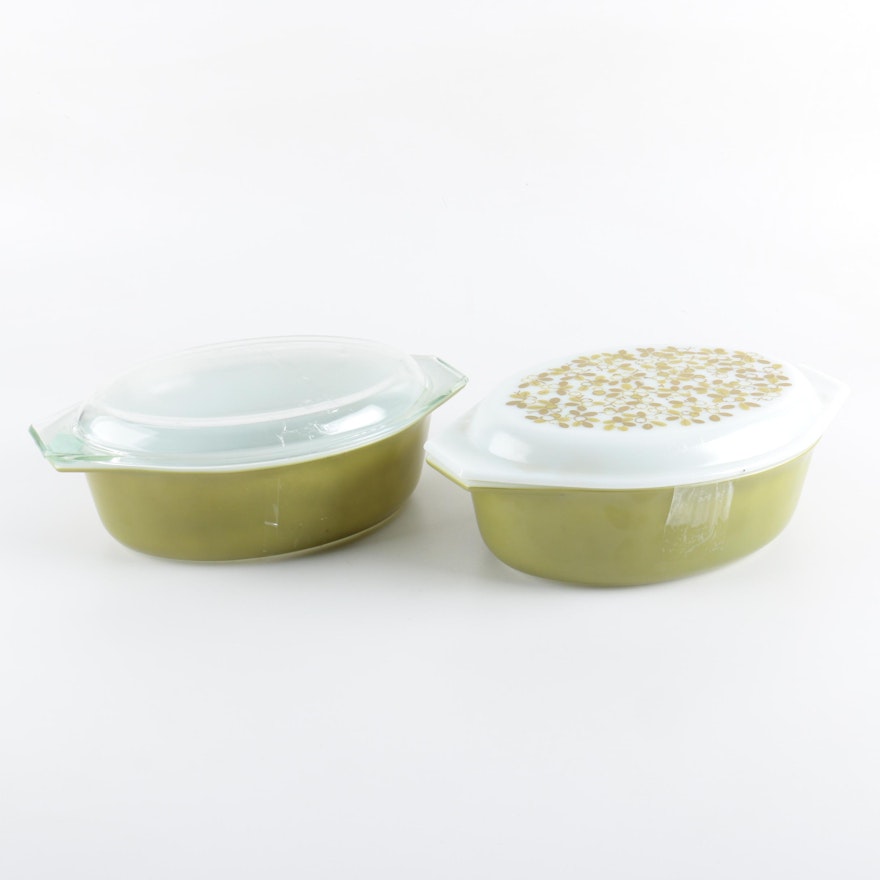 Vintage Pyrex "Verde" Casserole Dishes