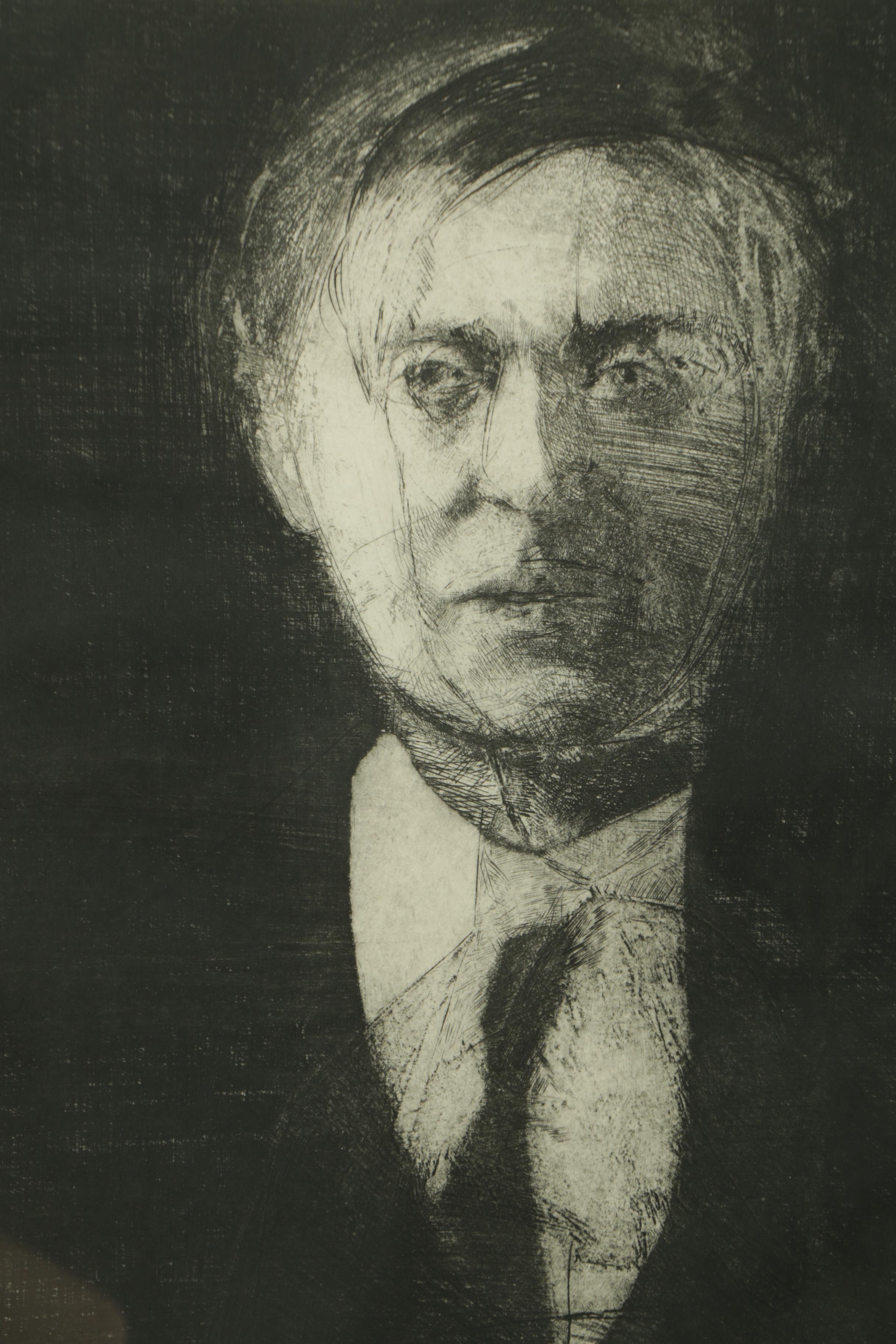 Charles Wells Artist's Proof Etching on Paper "Alban Berg"