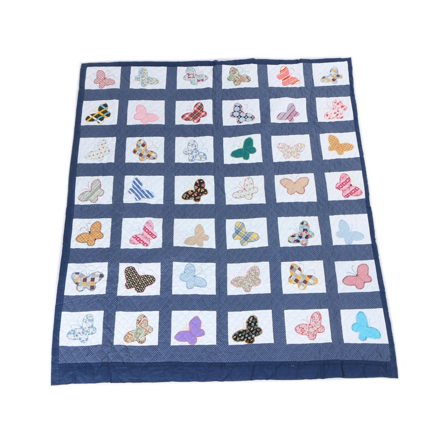 Handmade "Butterfly" Applique Quilt