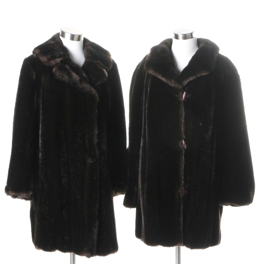 Women's Vintage Faux Fur Coats Including Dubrowsky & Perlbinder