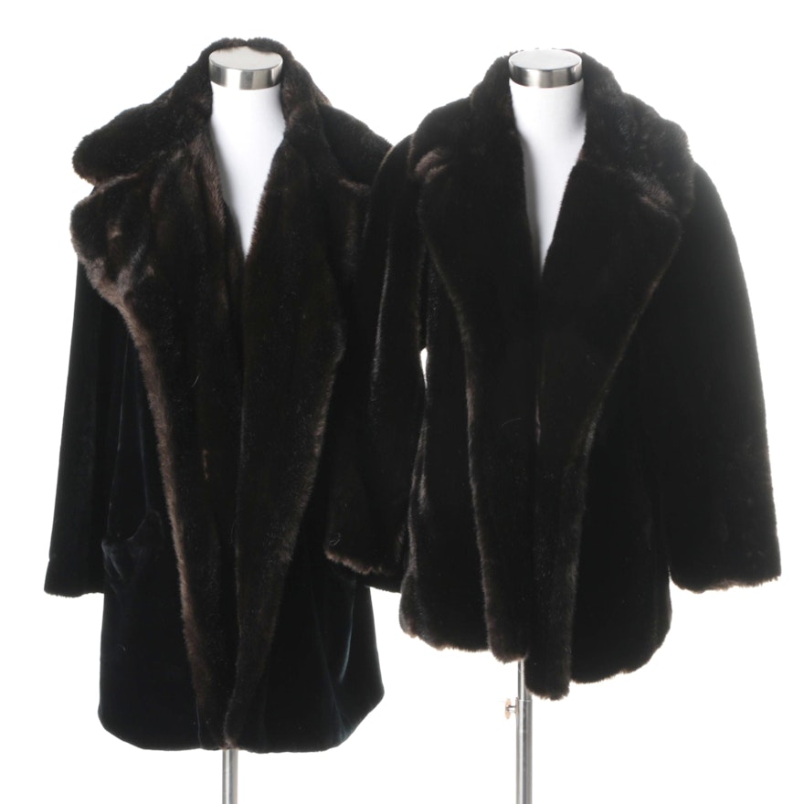 Women's Vintage Faux Fur Open Front Coats Including Tissavel and Aristocrat