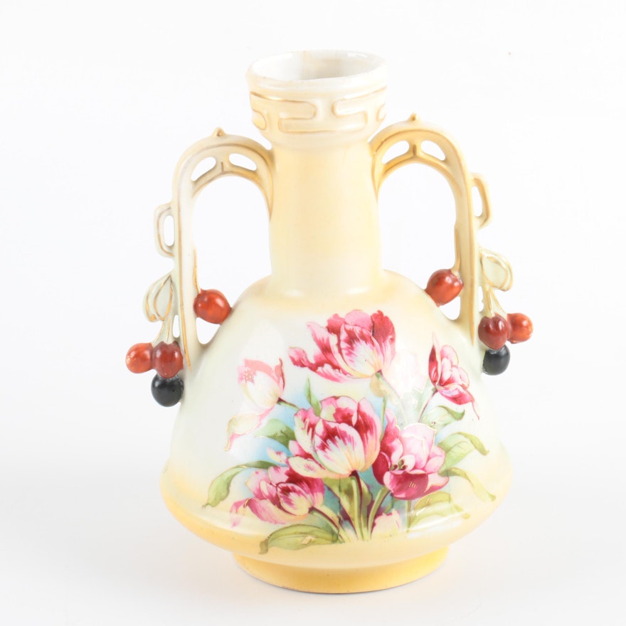 Antique Continental Porcelain Figural  Vase