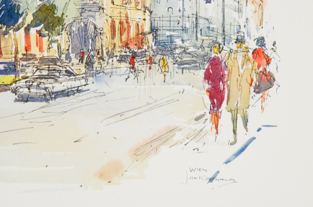 Jan Korthals Collection of Offset Lithographs Prints of City and Townscapes