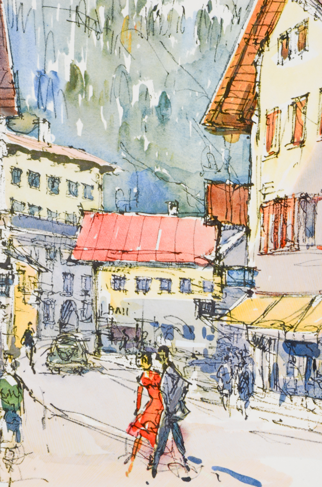 Jan Korthals Collection of Offset Lithographs Prints of City and Townscapes