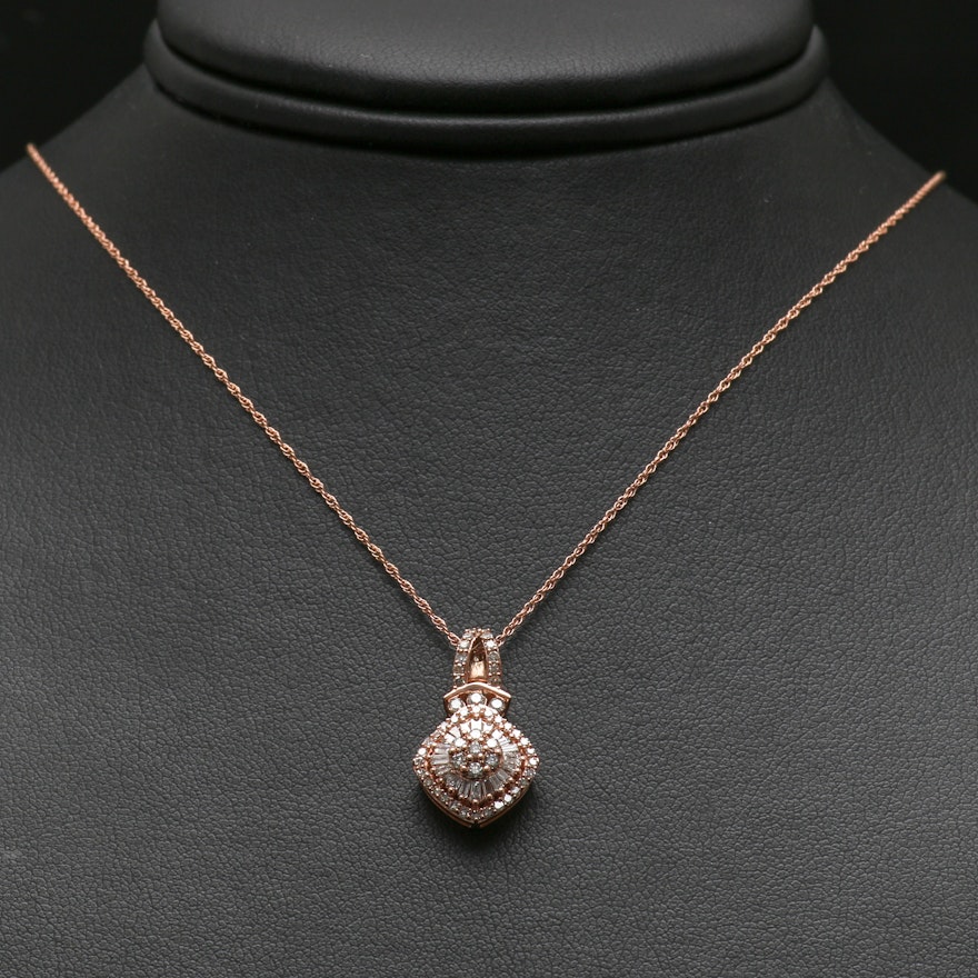 10K Rose Gold Diamond Necklace