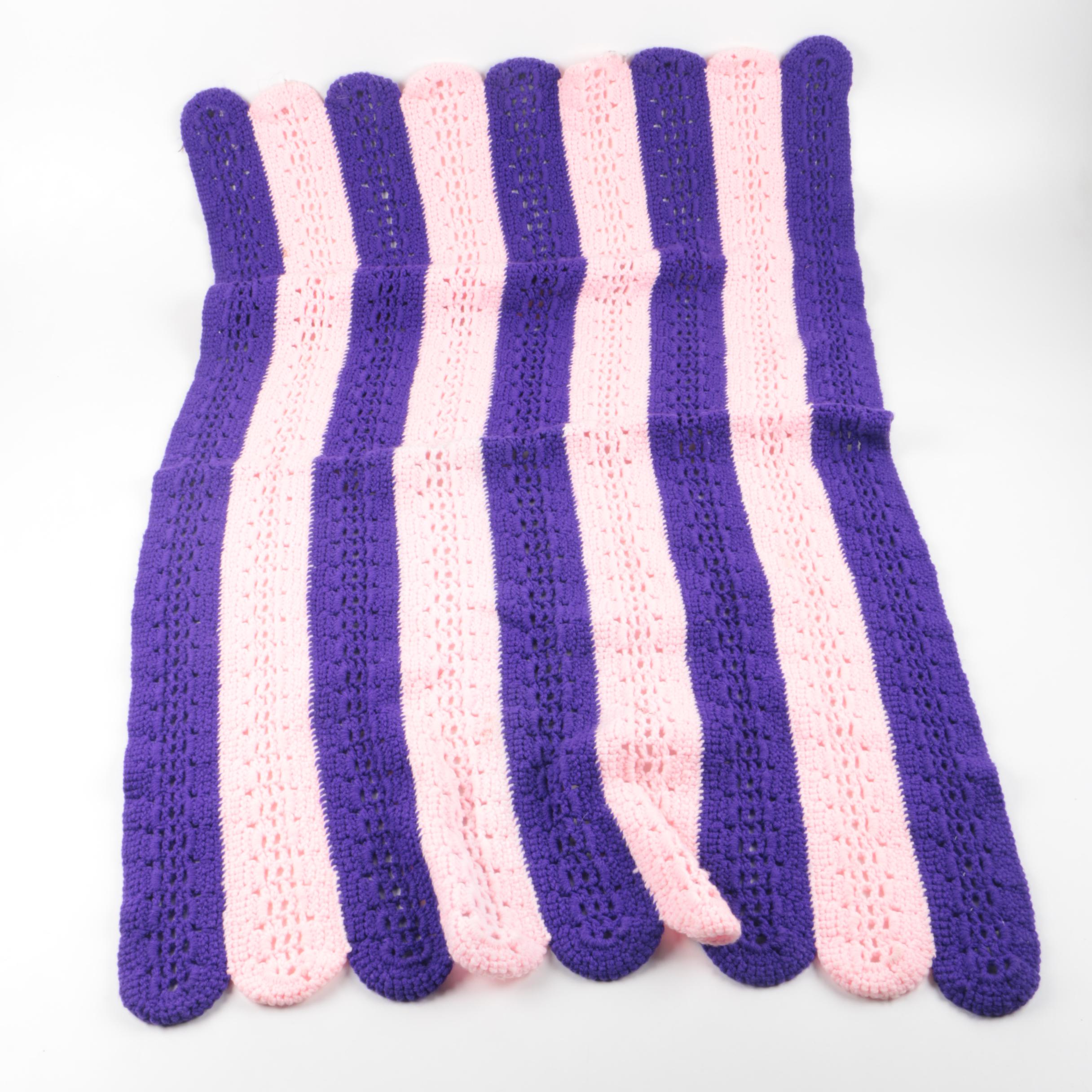 Vintage Pink and Purple Crochet Baby Blanket