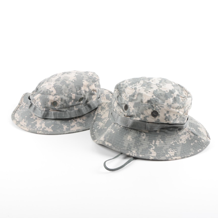 Pair of Camouflage Canvas Sun Hats