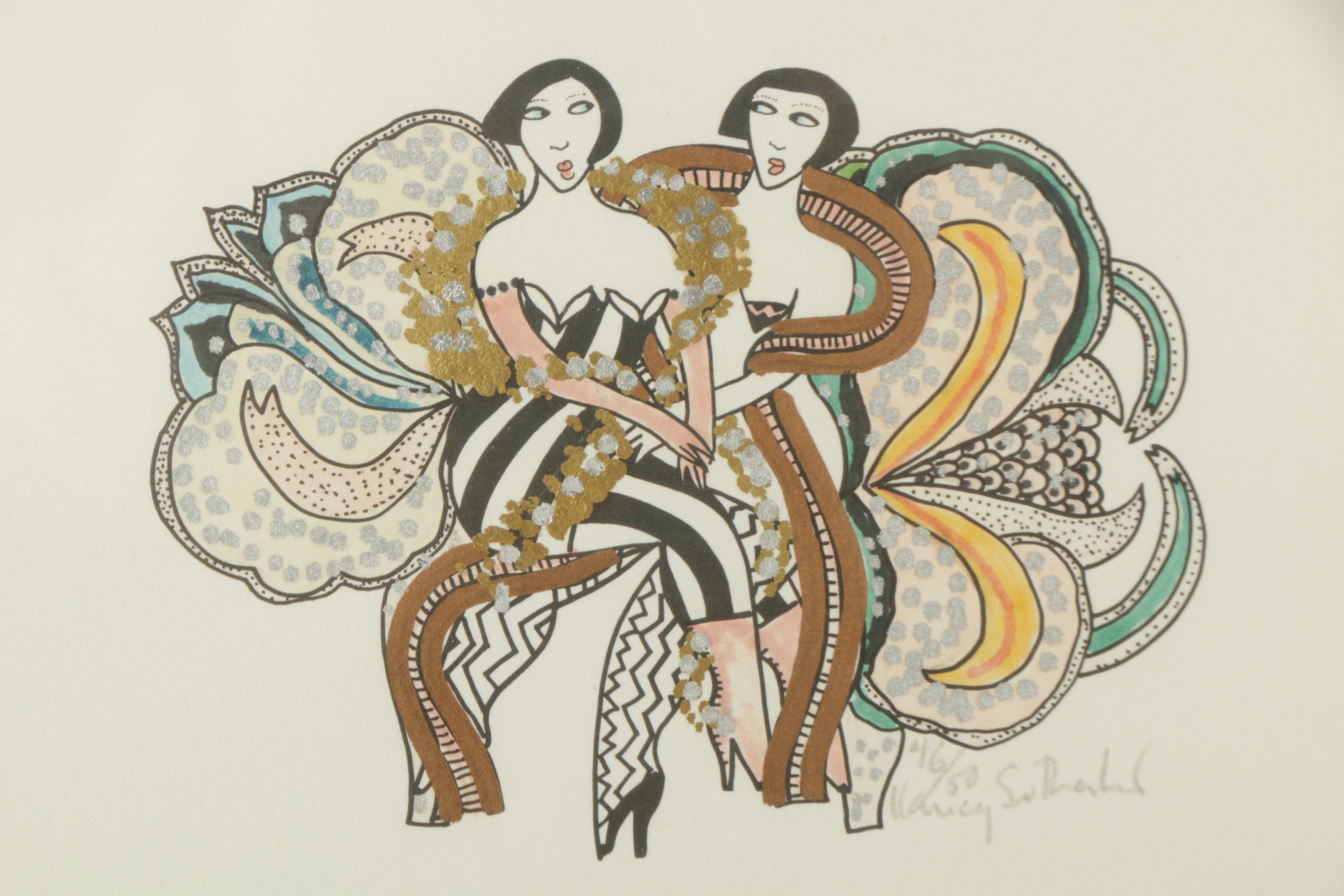 Nancy Sutherland Limited Edition Embellished Serigraph on Paper