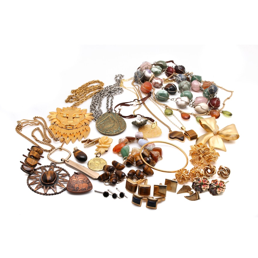 Assortment of Jewelry Featuring Tiger's Eye