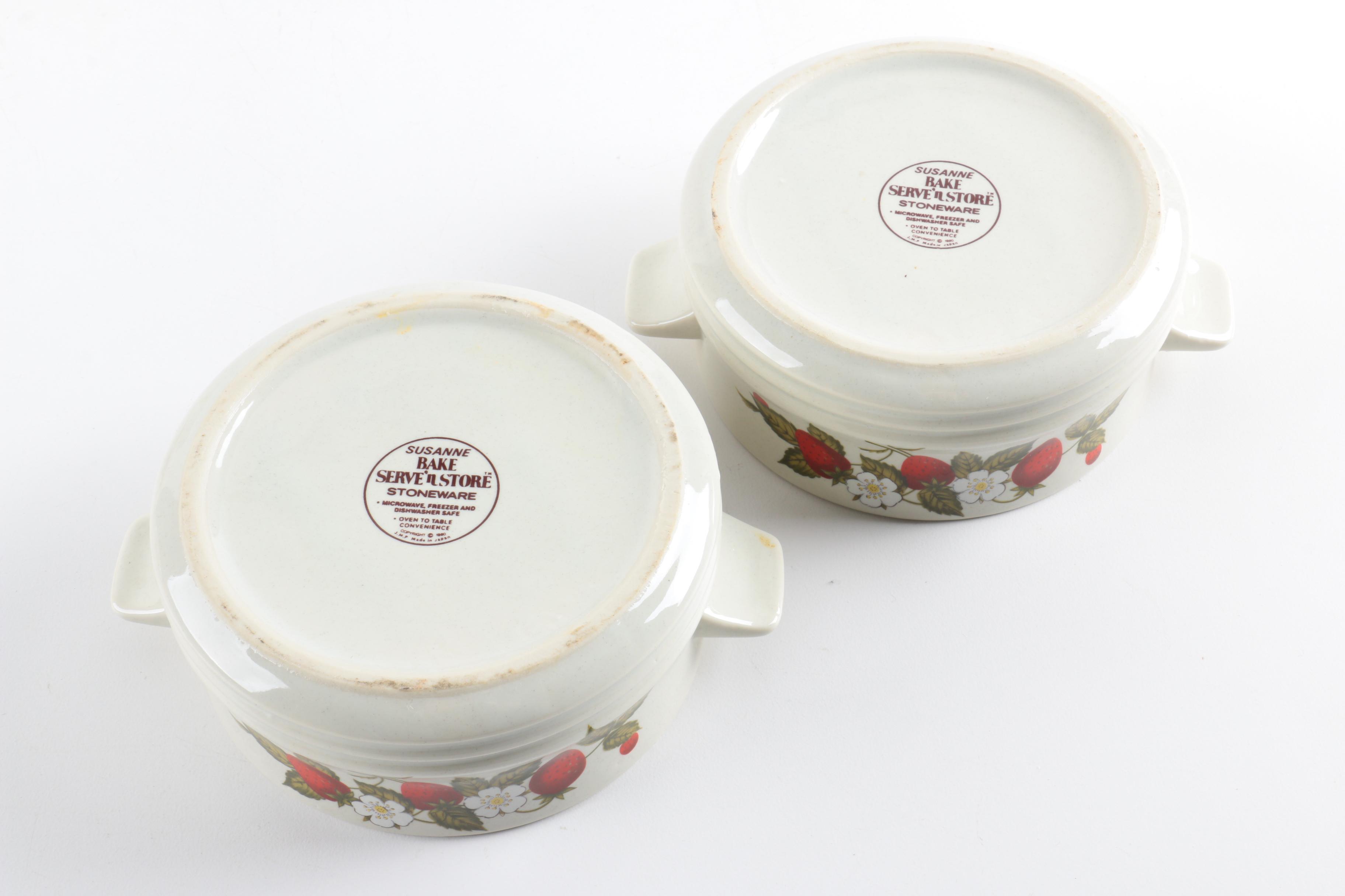 JMP Marketing "Susanne" Strawberry Motif Stoneware