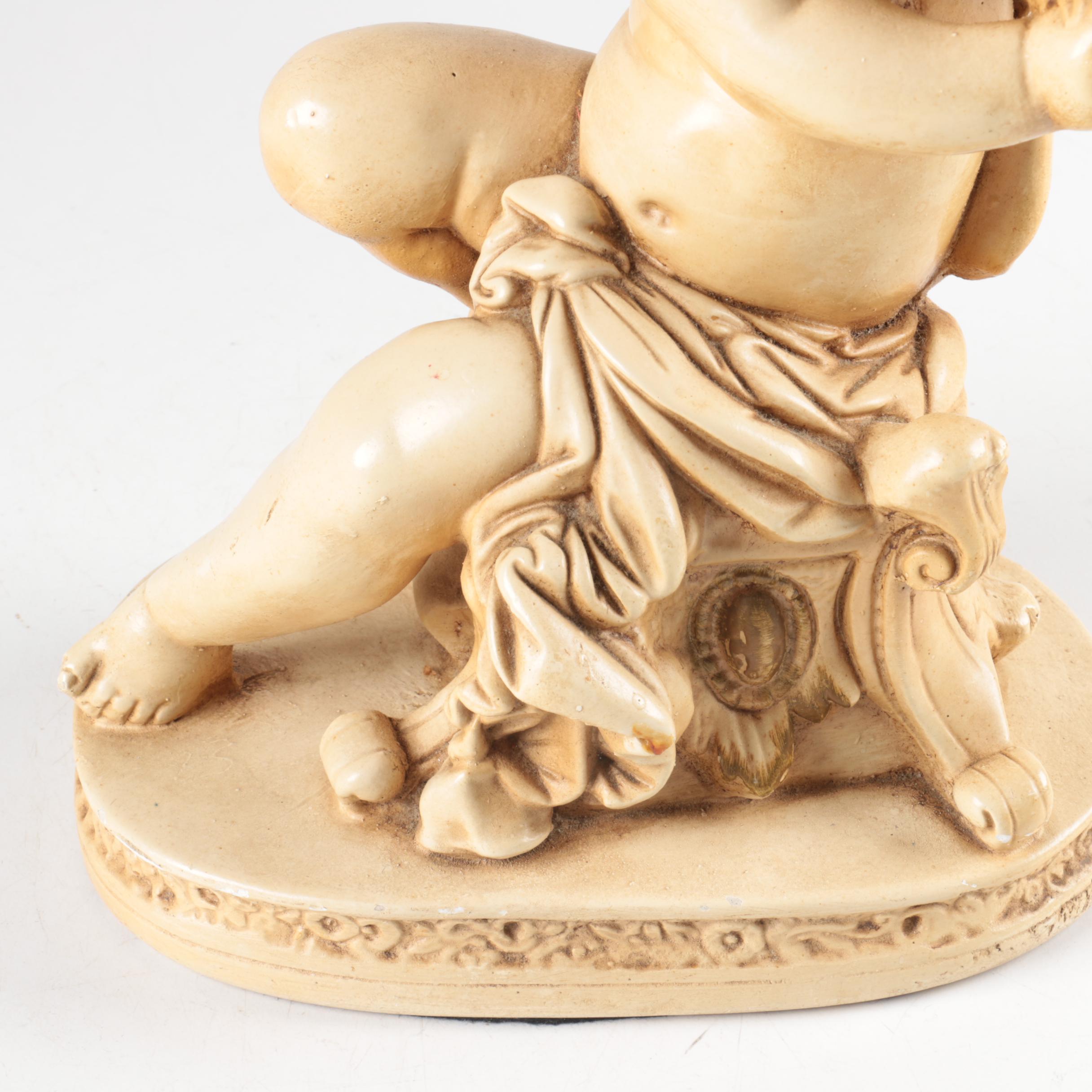 Cherub with Bowl Figurine