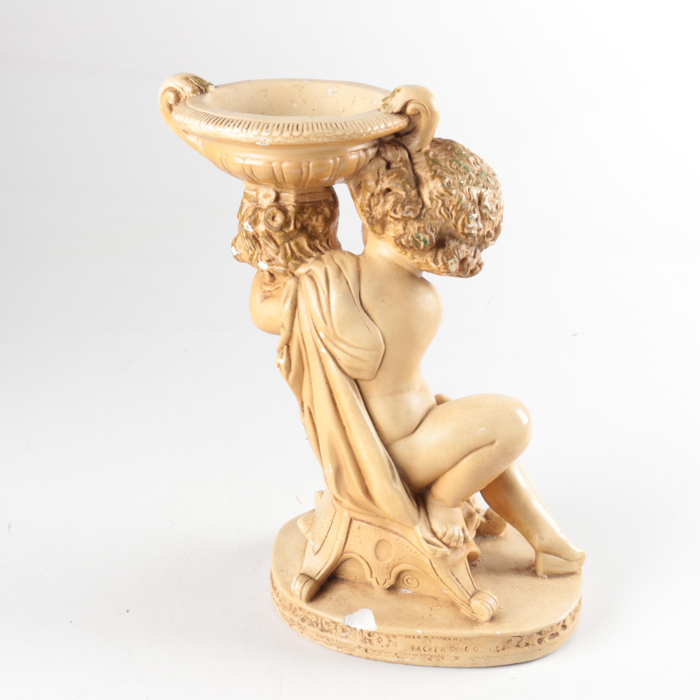 Cherub with Bowl Figurine