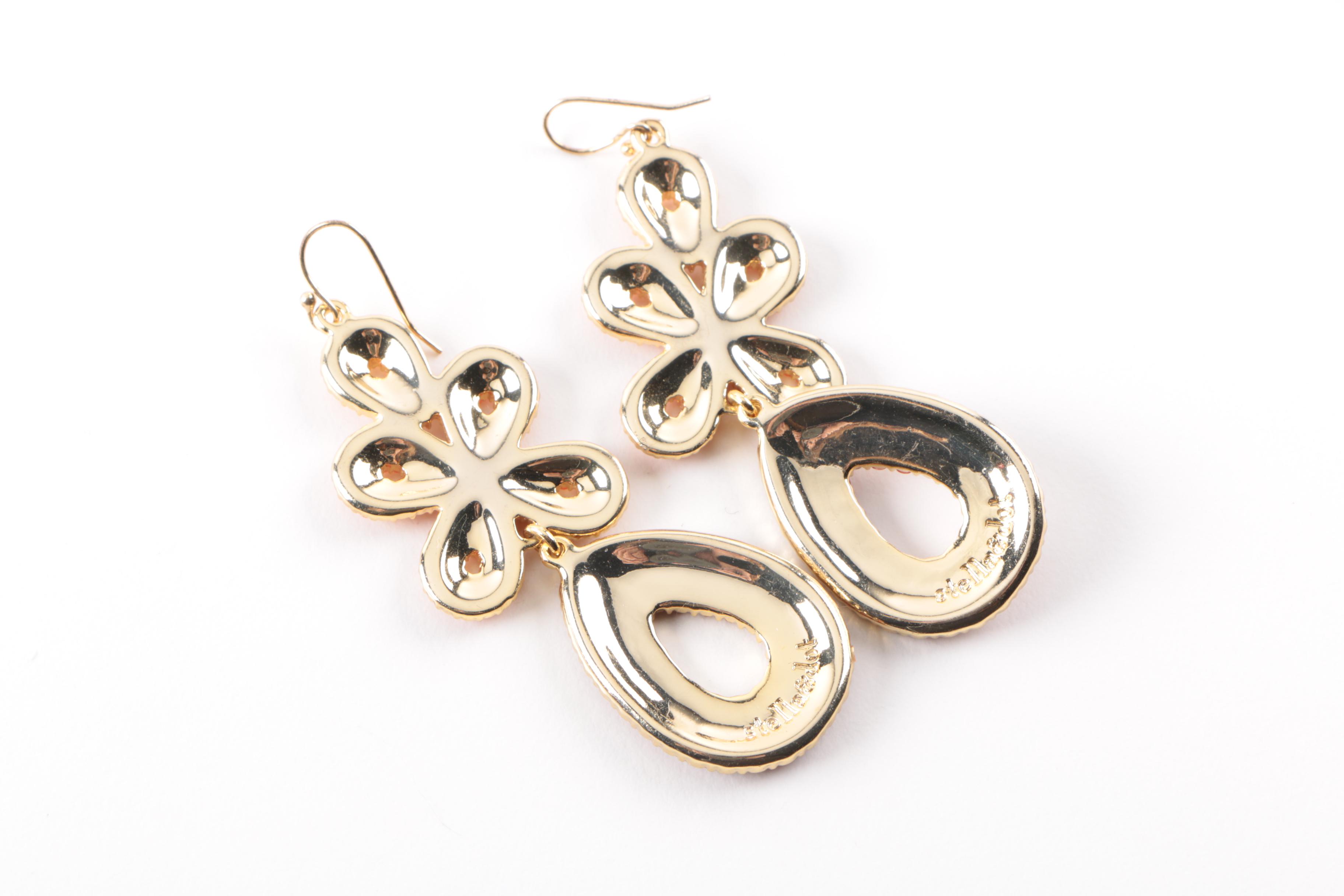 Orange Tone Jewelry Assortment Including Tory Burch Cuff Bracelet